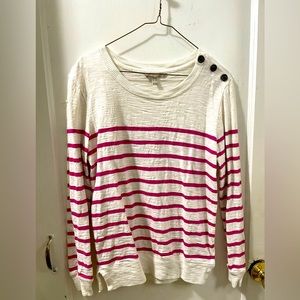 Banana republic size S small long sleeved striped shirt.
